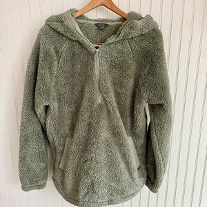 Eddie Bauer Sage Green Sherpa Zip Hoodie size XS